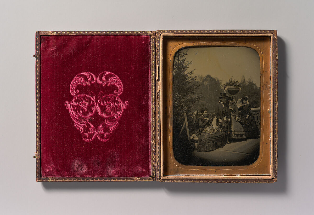 [Family Posing on Bow Bridge, Central Park, New York], Unknown (American), Tintype 