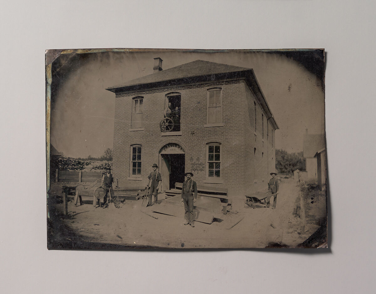 [A.S. Howard Building Under Construction], Unknown (American), Tintype 