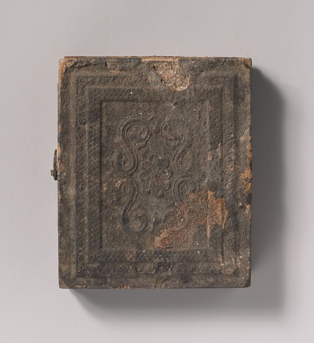 [Nude Man Squatting on Chair], Unknown (American), Ambrotype with applied color