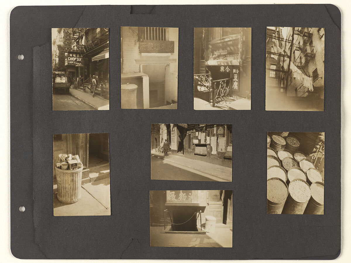 [Album Page: Chinatown, Mott Street Vicinity, Manhattan], Berenice Abbott  American, Gelatin silver prints