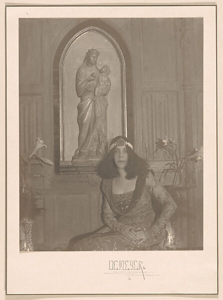 Florence Blumenthal in the Library at 50 East 70th Street, Adolf de Meyer (American (born France), Paris 1868–1946 Los Angeles, California), Platinum print 