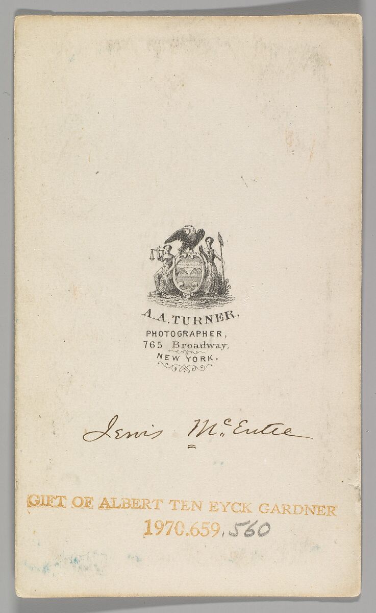 [Jervis McEntee], Austin Augustus Turner (American, ca. 1813–1866), Albumen silver print from glass negative