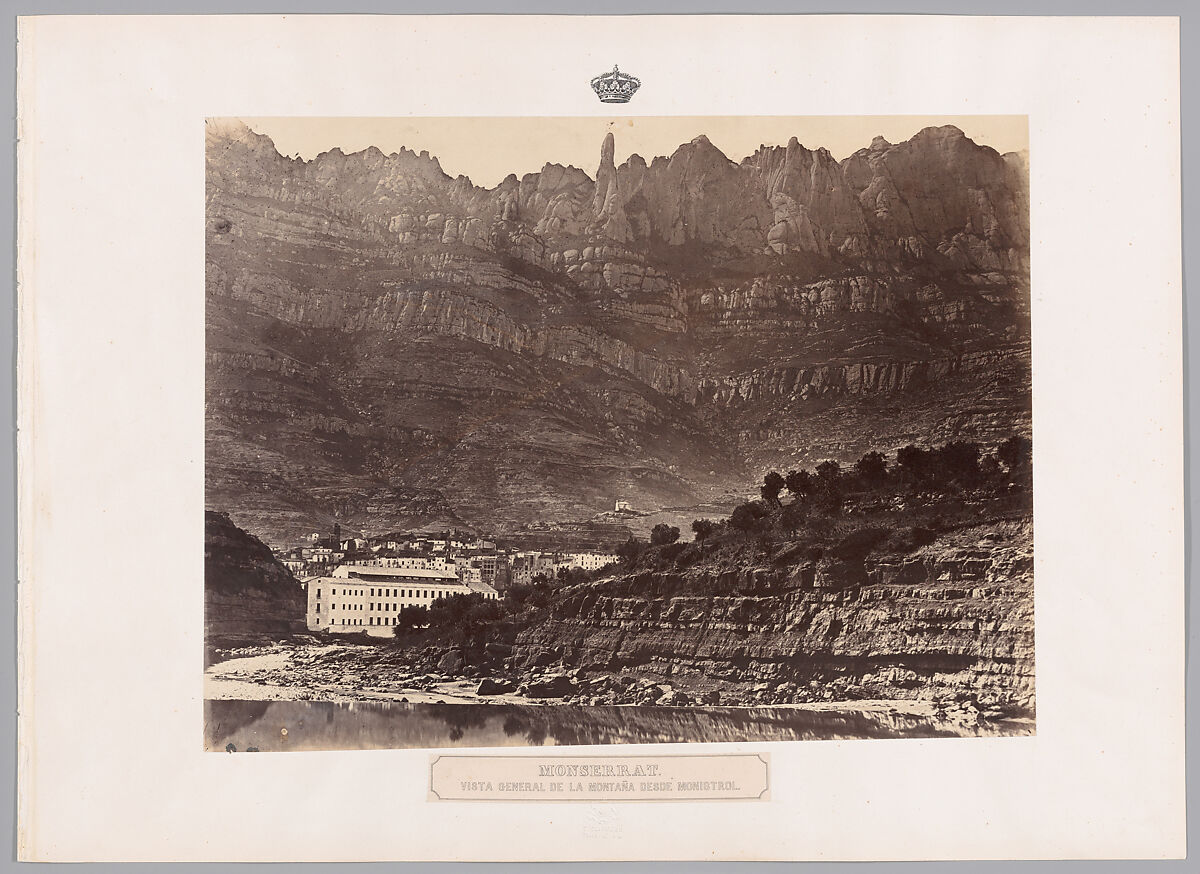 Monserrat, Vista general de la montaña desde Monistrol, Charles Clifford (Welsh, 1819–1863), Albumen silver print from glass negative