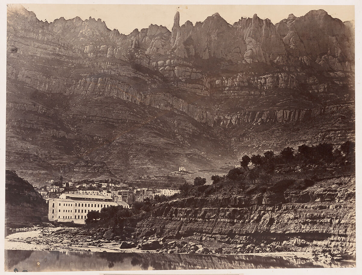 Monserrat, Vista general de la montaña desde Monistrol, Charles Clifford (Welsh, 1819–1863), Albumen silver print from glass negative 