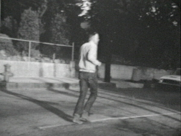 Walking Forward-Running Past, John Baldessari (American, National City, California 1931–2020 Los Angeles), Single-channel digital video, transferred from video tape, black-and-white, sound, 12 min., 45 sec. 