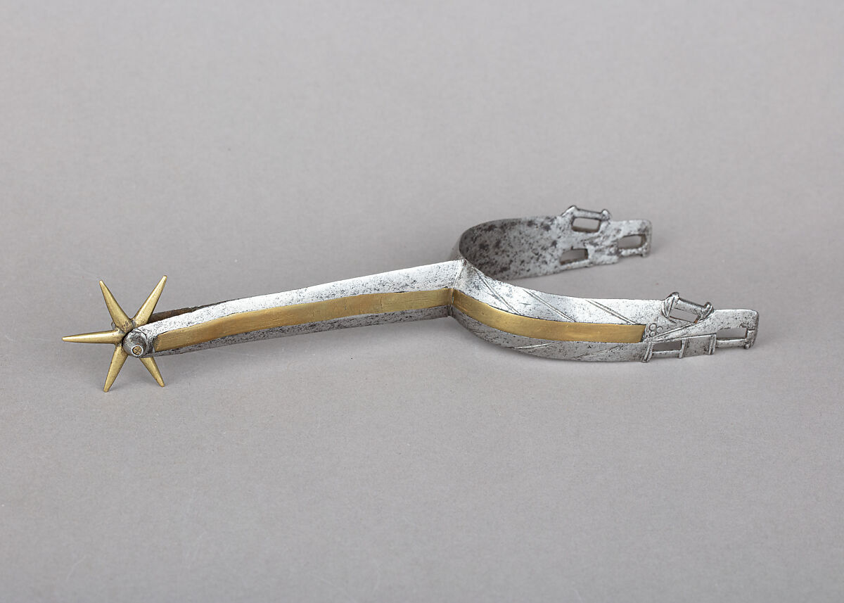 Rowel Spur (Left), Iron, copper alloy, German