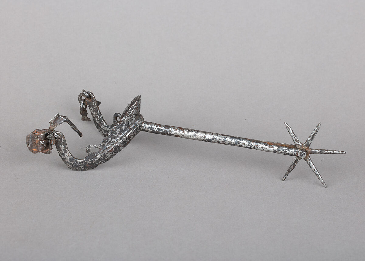 Rowel Spur (Left), Iron alloy, German or Bohemian 