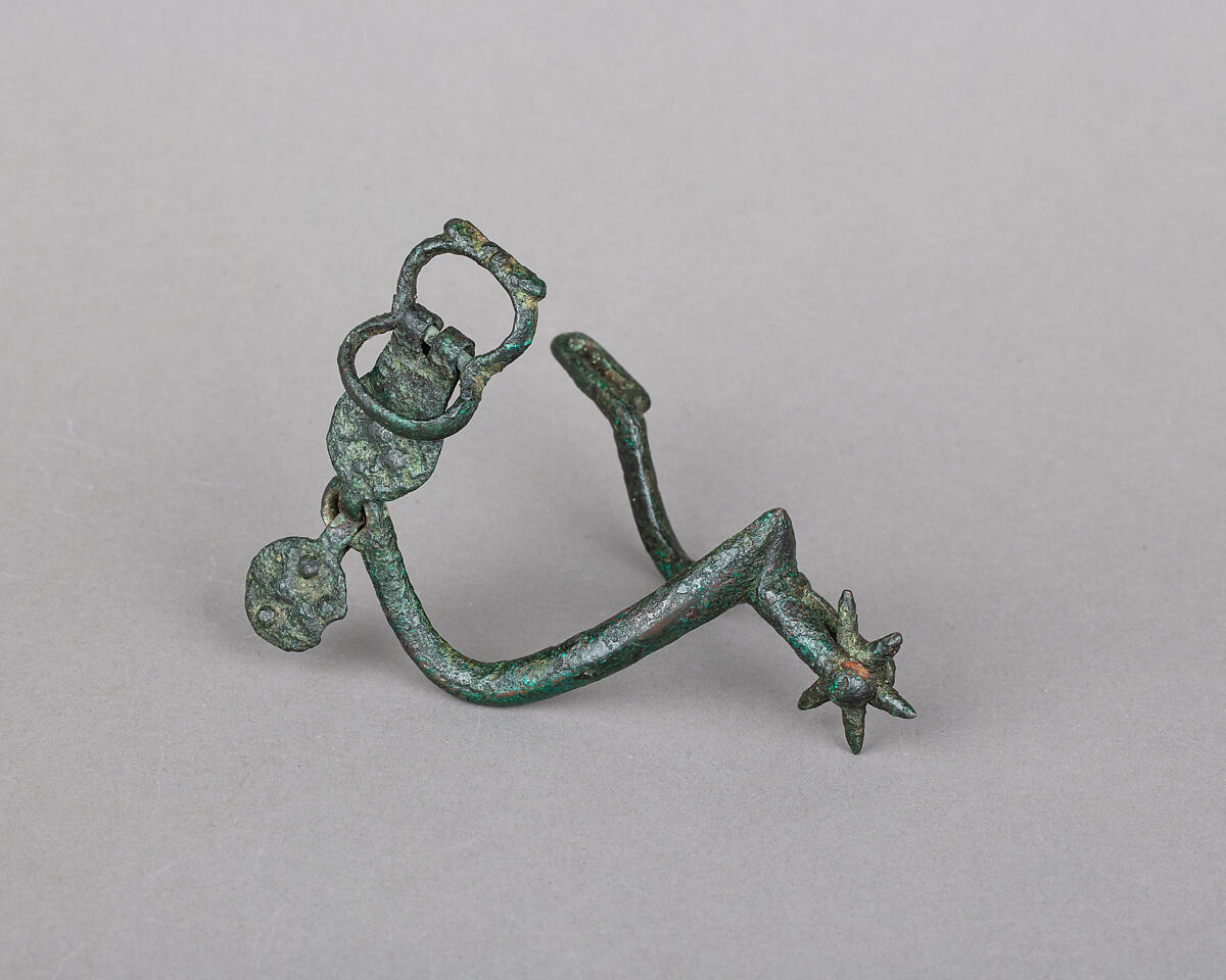 Rowel Spur (Left), Copper alloy, possibly Italian 