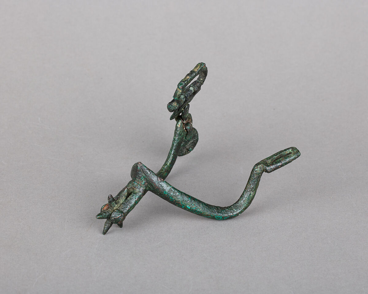 Rowel Spur (Left), Copper alloy, possibly Italian