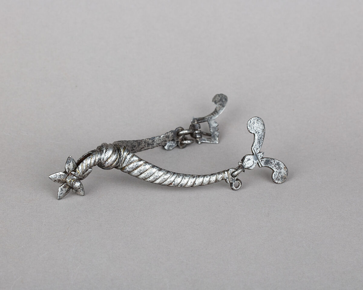 Rowel Spur (Left), Iron alloy, tin, Spanish or German