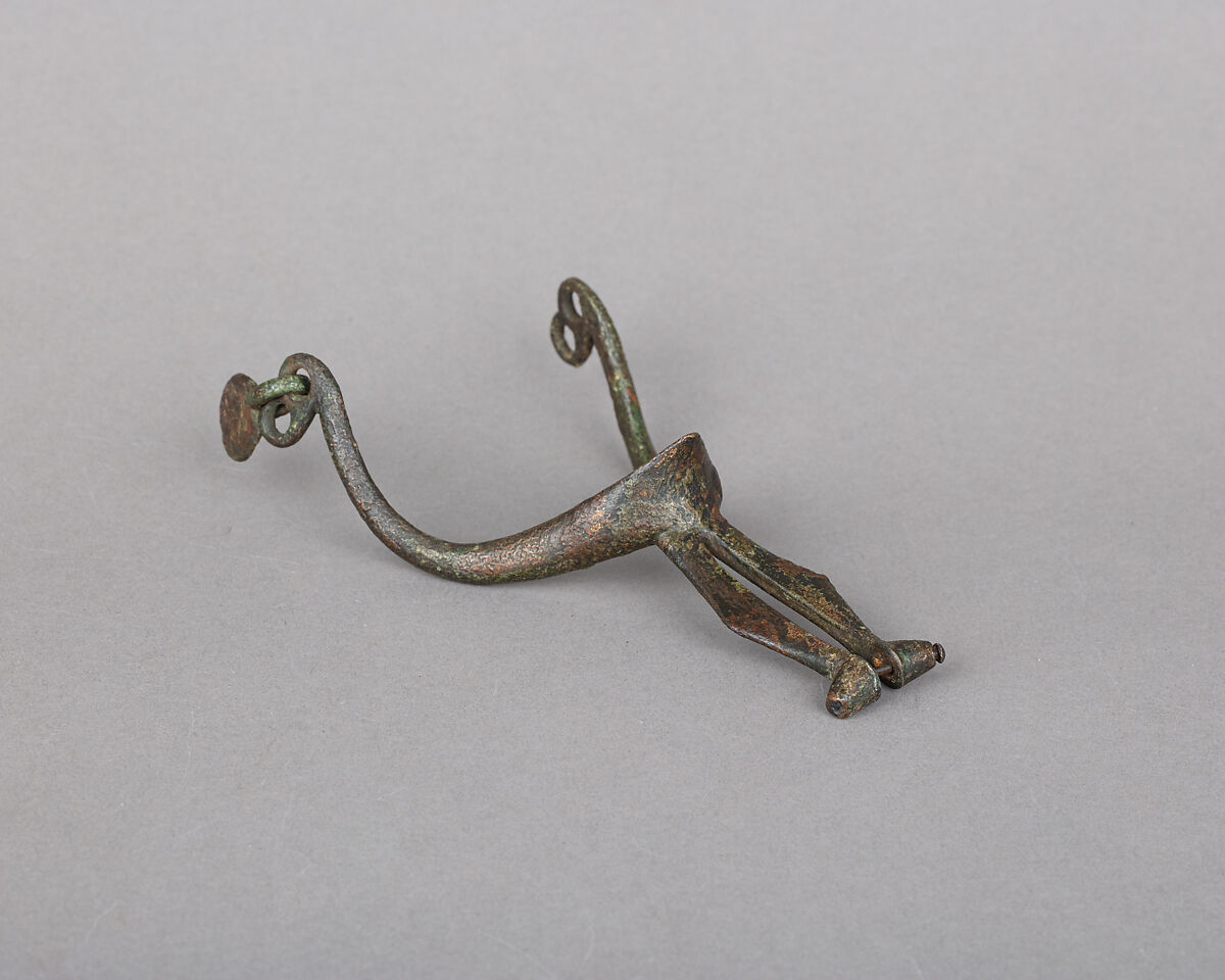 Rowel Spur (Right), Copper alloy, gold, iron, possibly French 