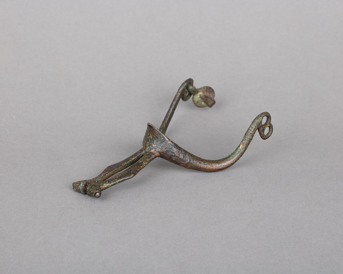 Rowel Spur (Right), Copper alloy, gold, iron, possibly French