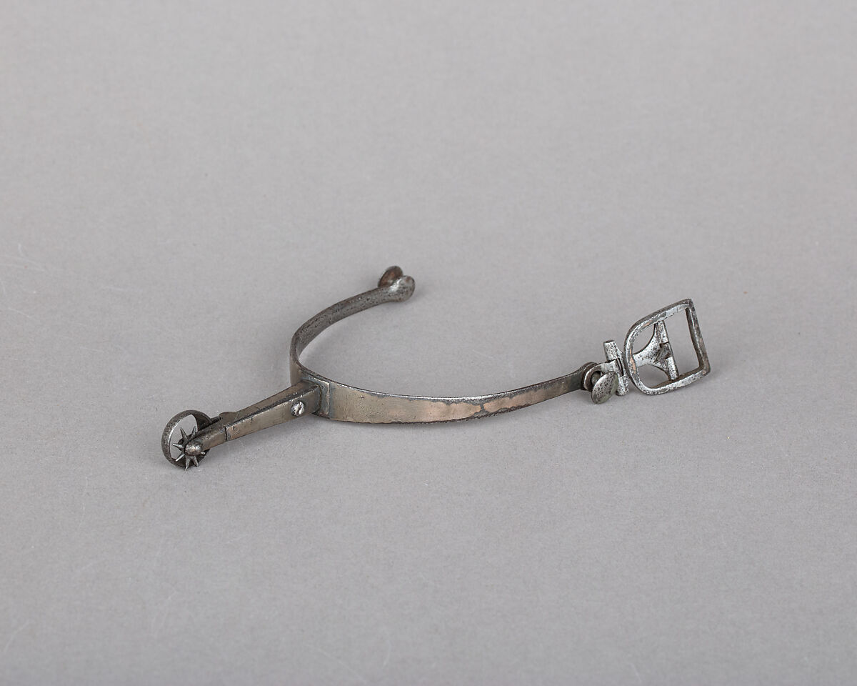 Rowel Spur (Left), Iron alloy, silver, German 