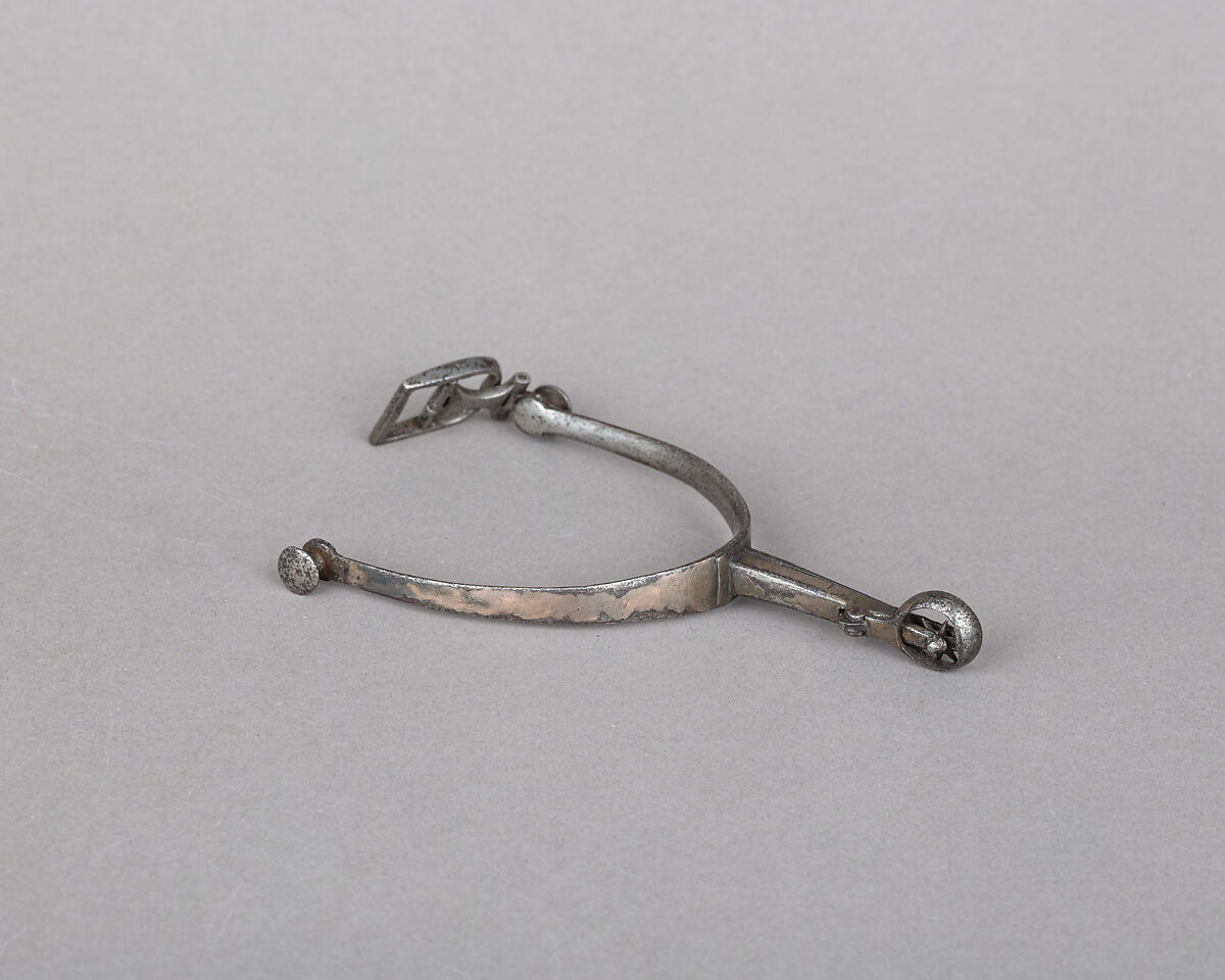 Rowel Spur (Left), Iron alloy, silver, German