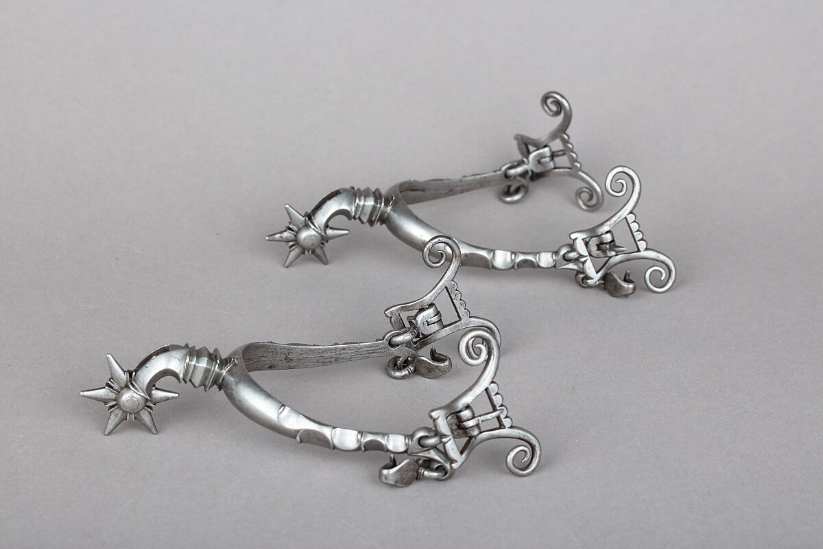Pair of Rowel Spurs, Iron alloy, German