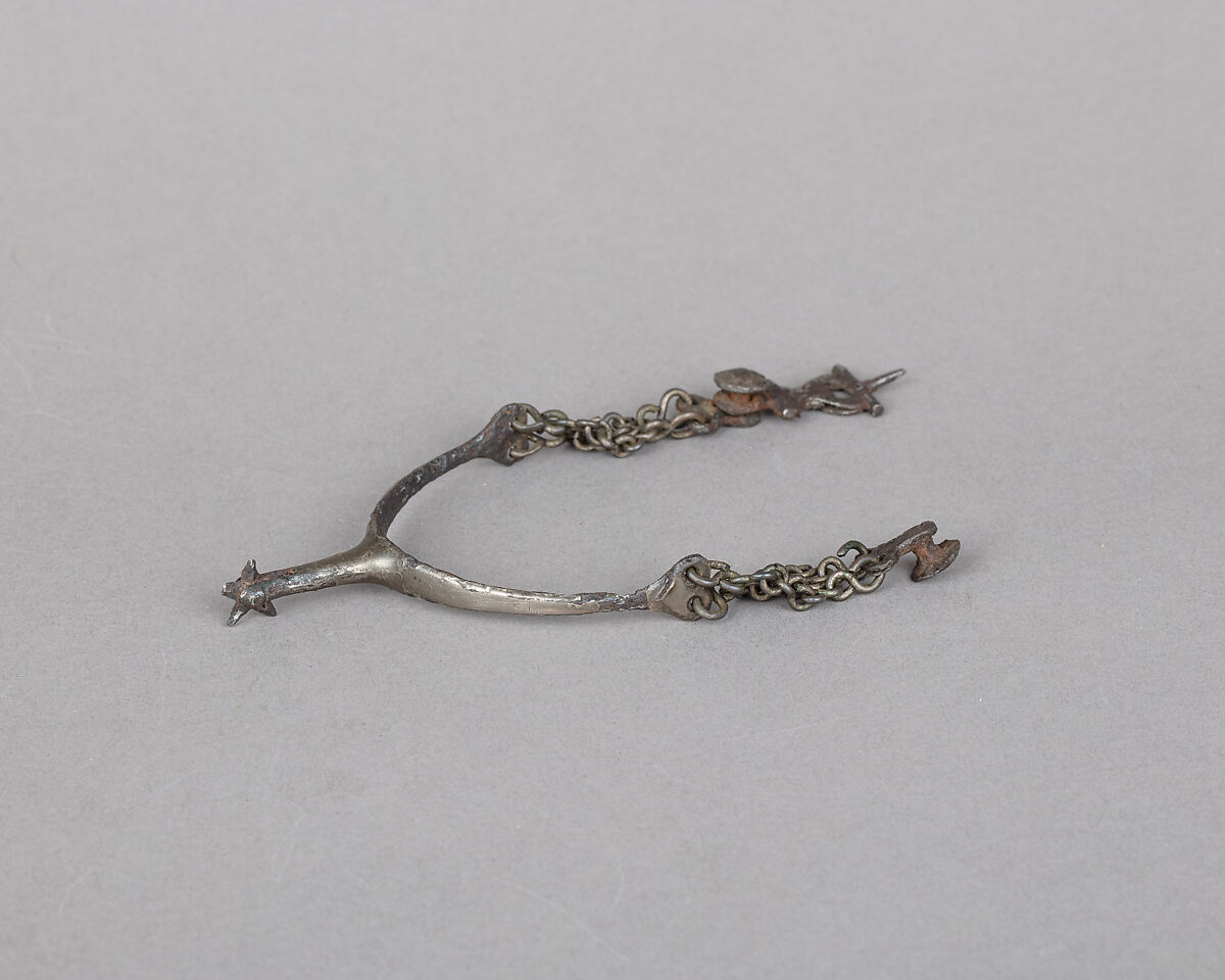 Rowel Spur, Iron alloy, silver, European