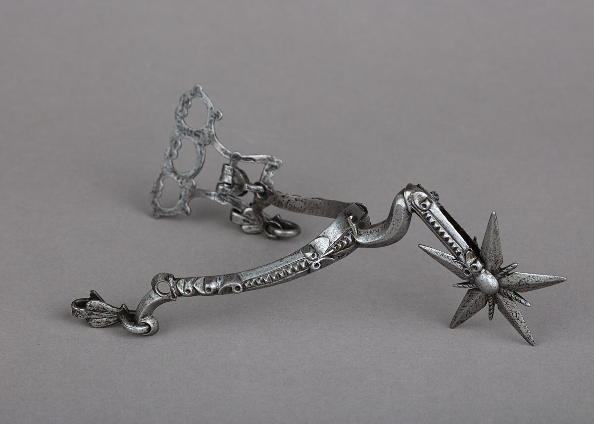 Rowel Spur (Right), Iron alloy, possibly Spanish