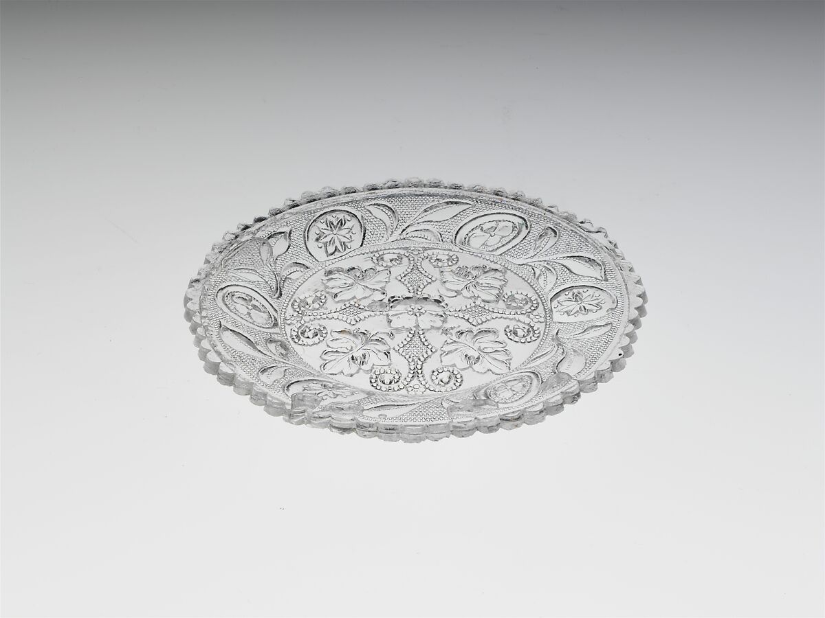 Cup Plate, Lacy pressed glass 