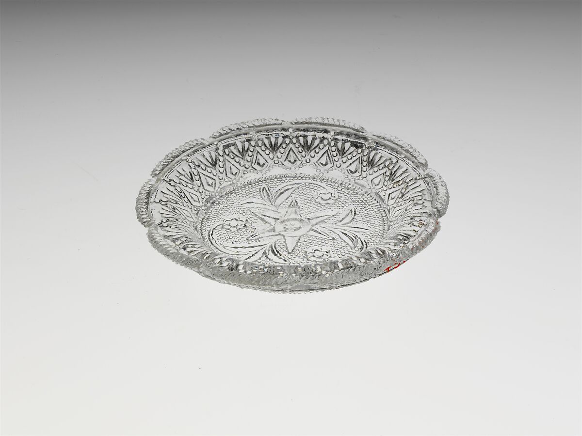 Cup Plate, Lacy pressed glass