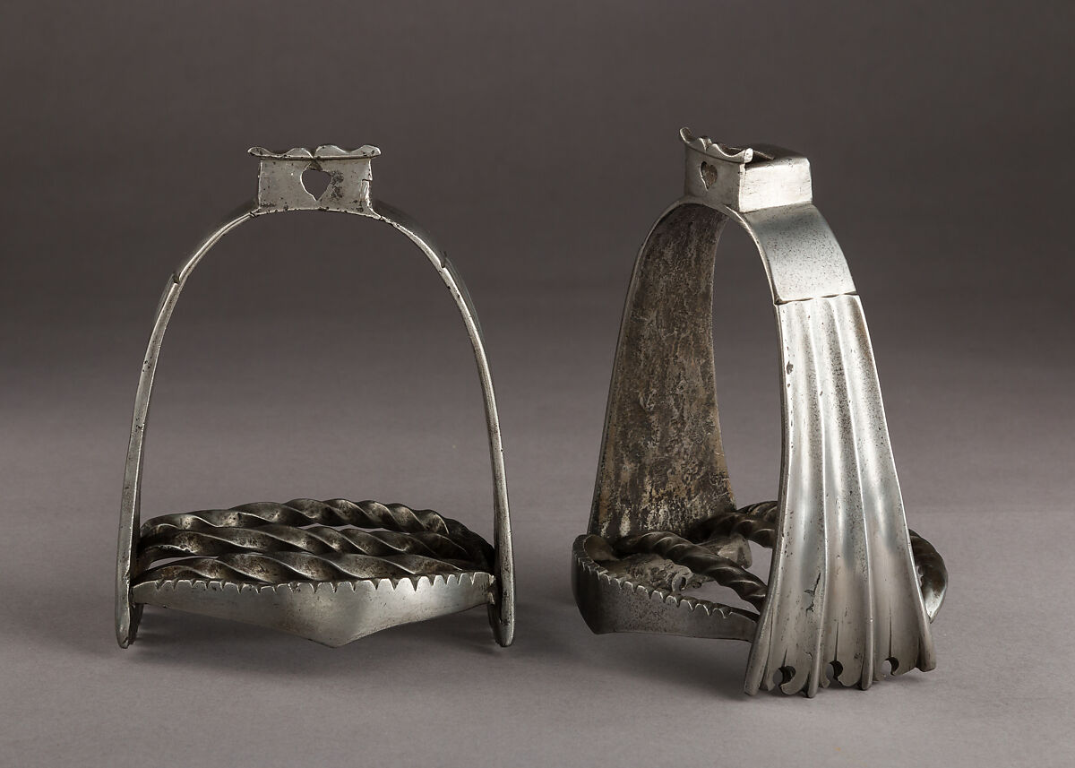 Pair of Stirrups, Iron alloy, German or Netherlandish 