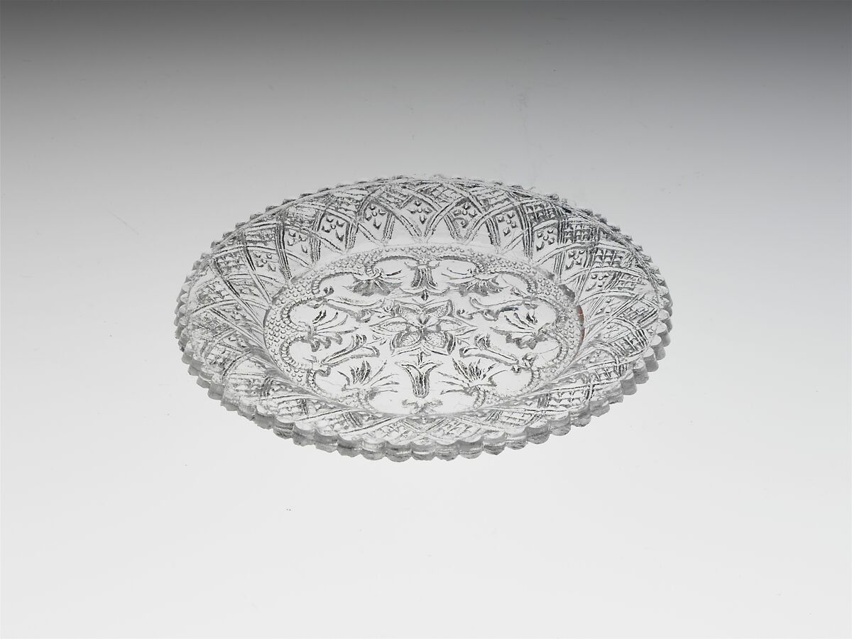 Cup Plate, Lacy pressed glass 