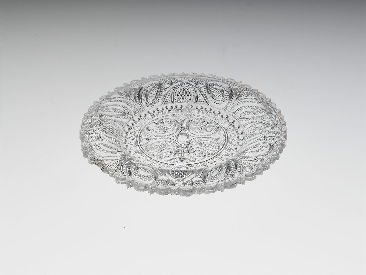 Cup Plate, Lacy pressed glass