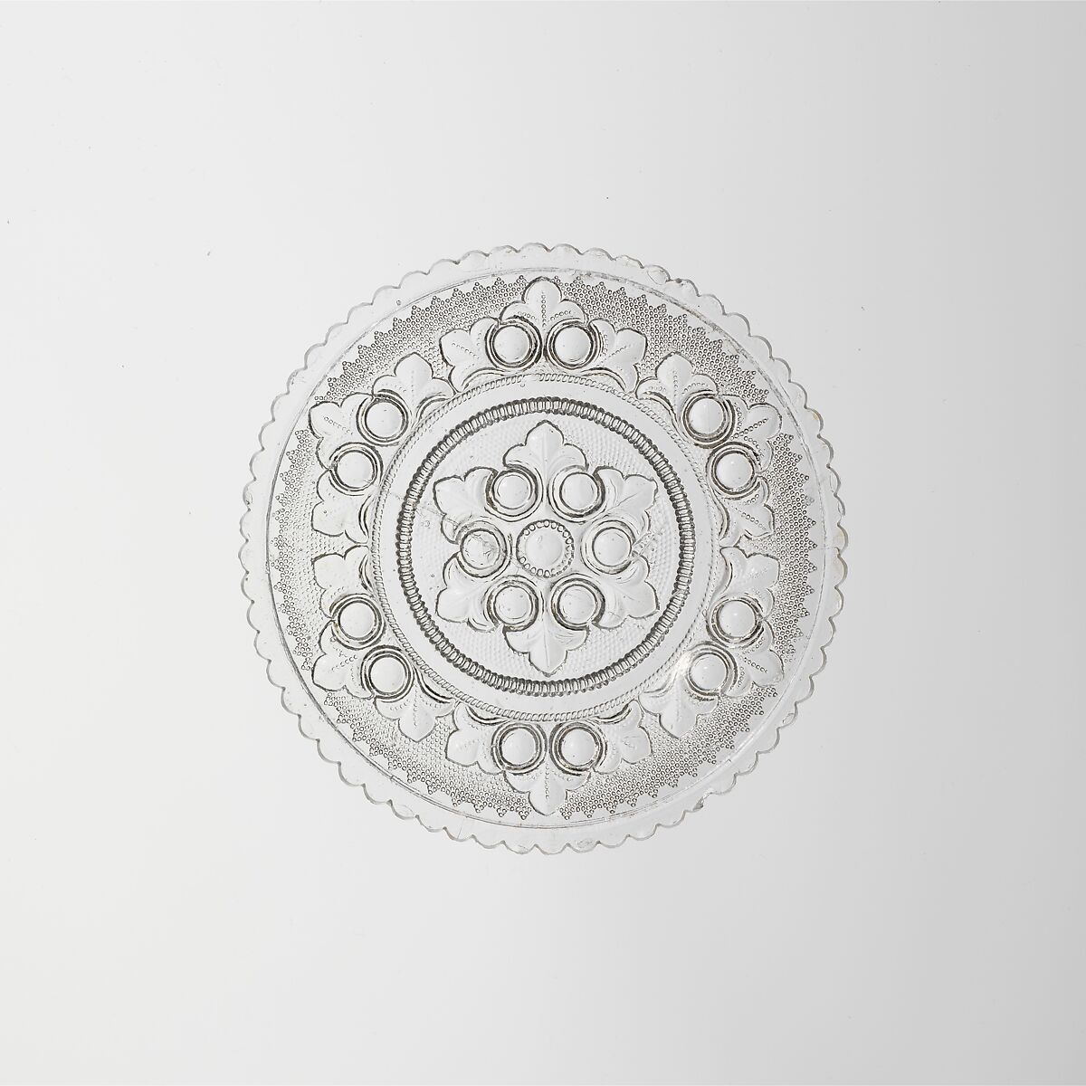 Cup Plate, Lacy pressed glass
