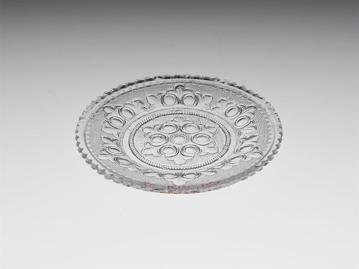 Cup Plate, Lacy pressed glass 