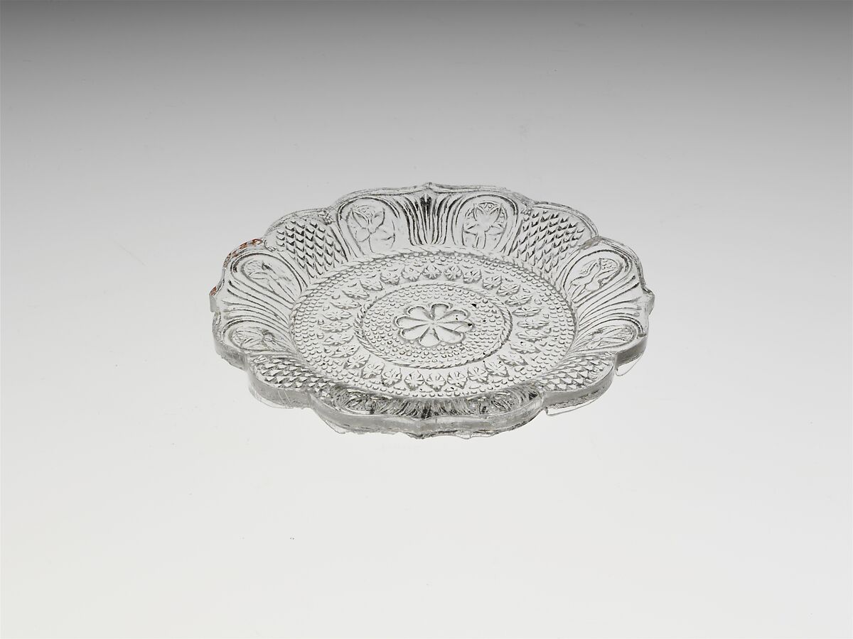 Cup Plate, Lacy pressed glass, American