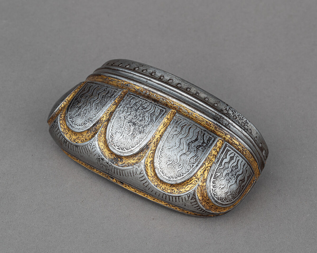 Toe Cap for a Foot Defense (Sabaton), Steel, gold, German, Augsburg 