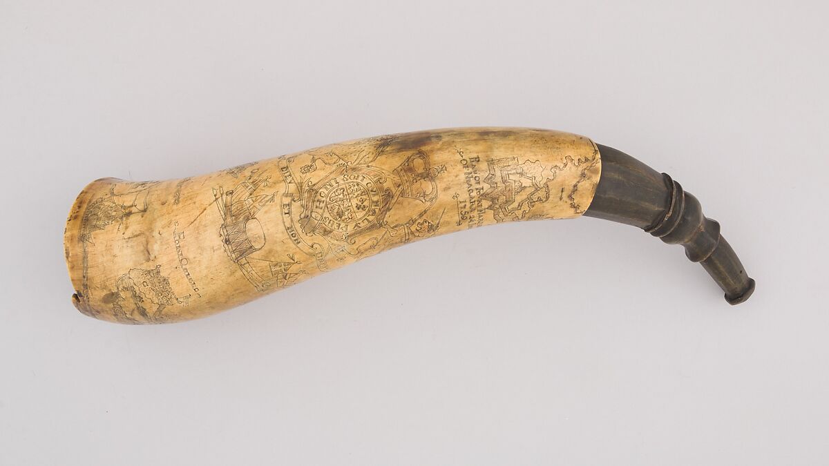 Powder Horn, Horn, wood, American