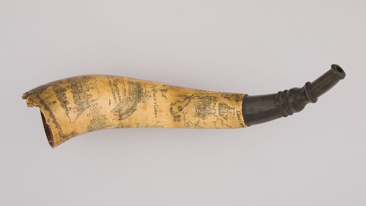 Powder Horn, Horn, wood, American