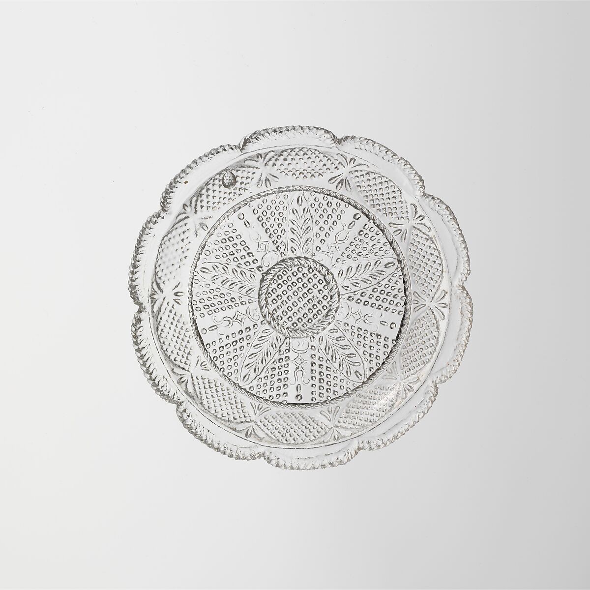 Cup Plate, Lacy pressed glass 