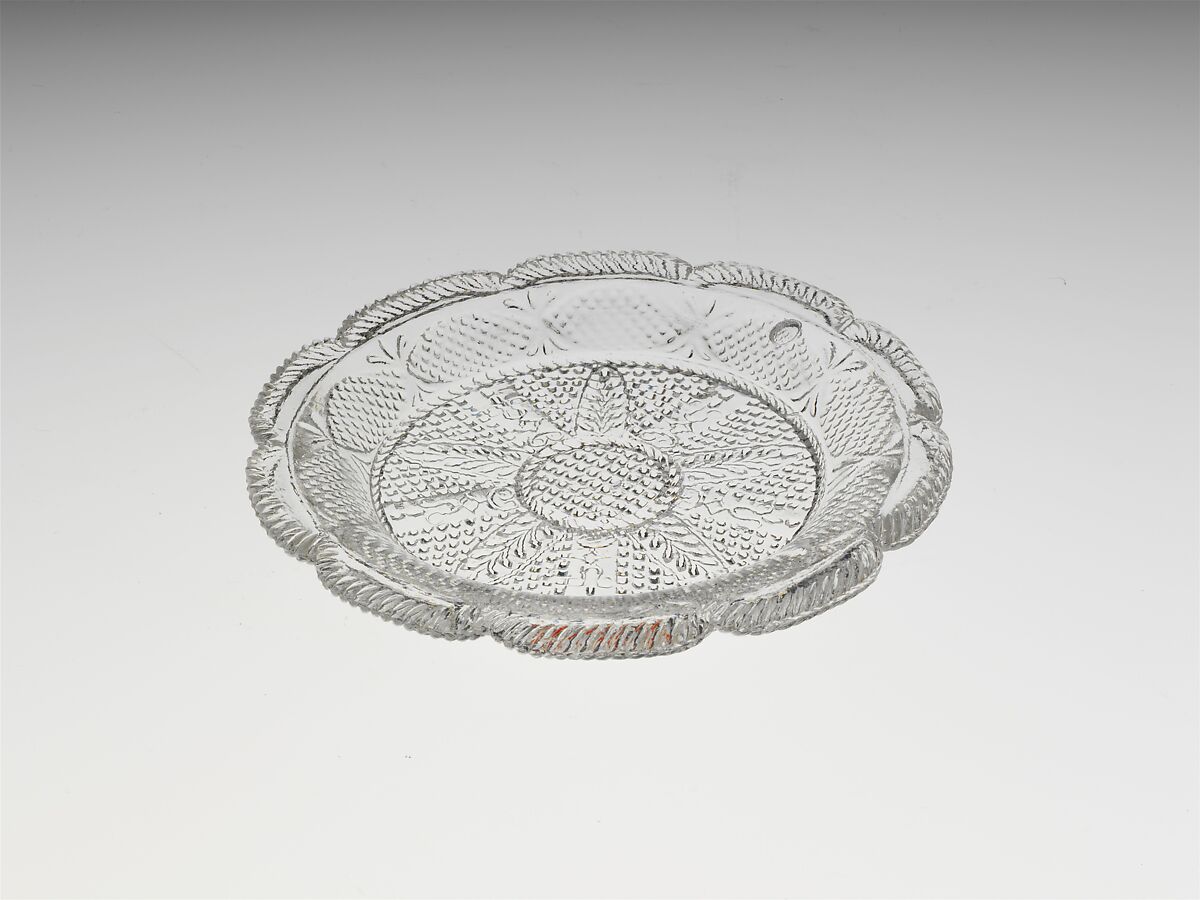 Cup Plate, Lacy pressed glass