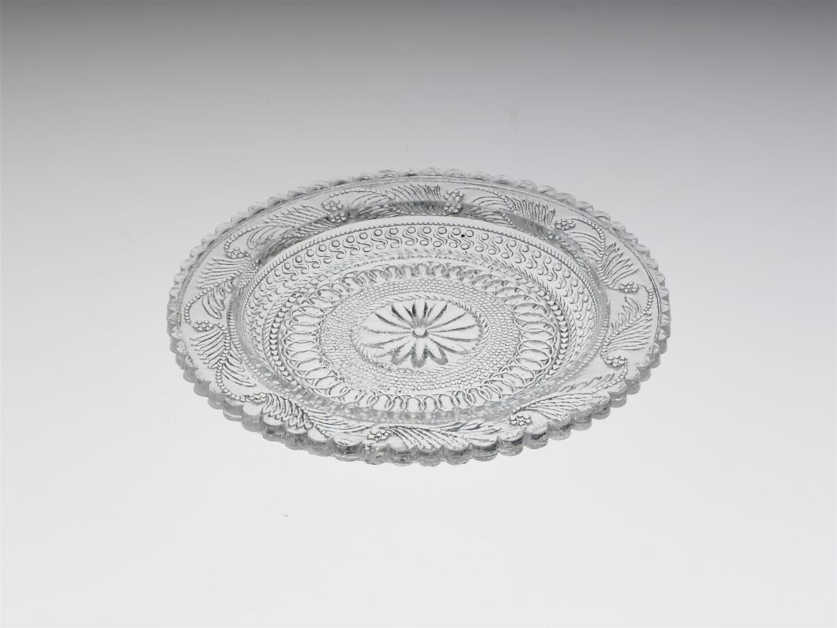 Cup Plate, Lacy pressed glass