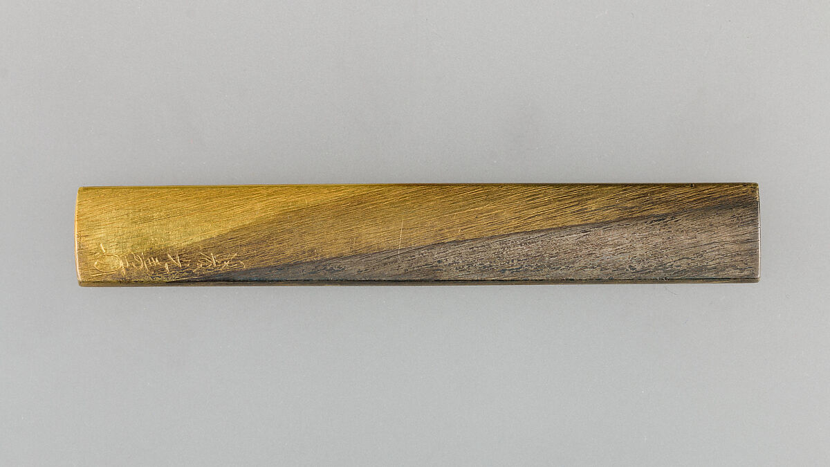 Knife Handle (Kozuka), Copper-gold alloy (shakudō), gold, silver, copper-silver alloy (shibuichi), Japanese