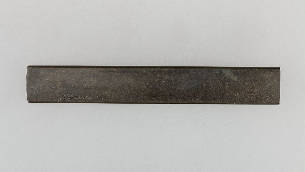 Knife Handle (Kozuka), Iron, gold, copper-gold alloy (shakudō), copper-silver alloy (shibuichi), Japanese