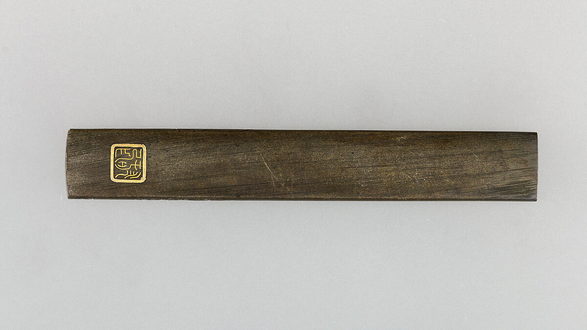 Knife Handle (Kozuka), Copper-silver alloy (shibuichi), gold, Japanese