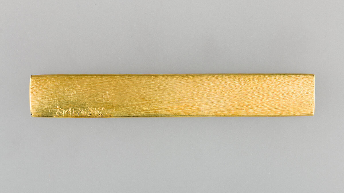 Knife Handle (Kozuka), Copper-gold alloy (shakudō), gold, silver, Japanese