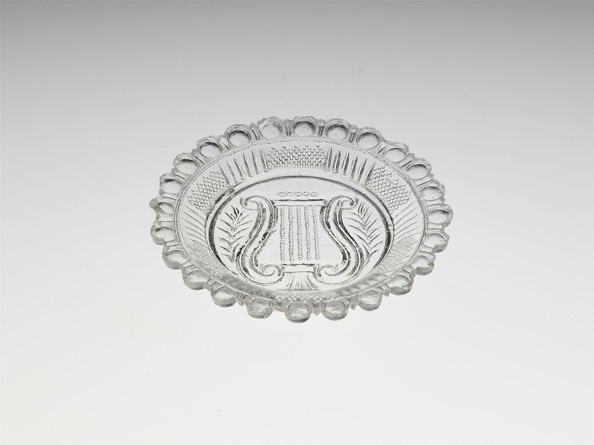 Cup Plate, Lacy pressed glass, American