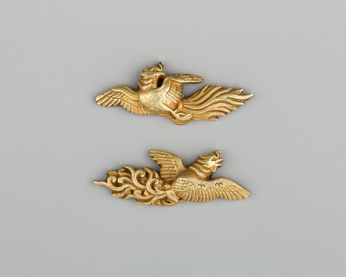 Pair of Sword-Grip Ornaments (Menuki), Gold, Japanese 