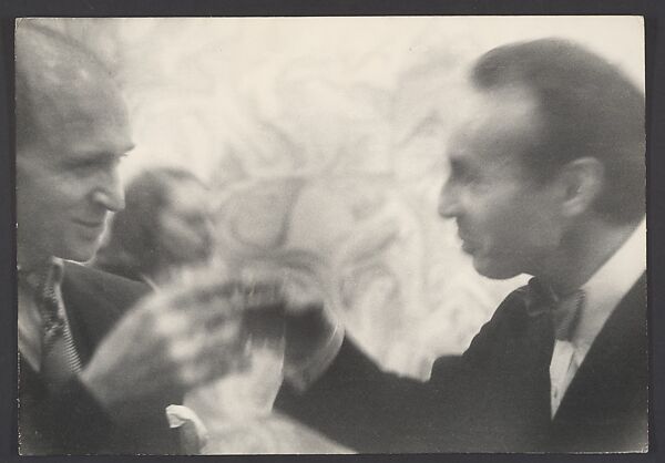 Anthony Tudor and George Balanchine Toasting at a Birthday Party for Balanchine, Sid Grossman (American, 1913–1955), Gelatin silver print 