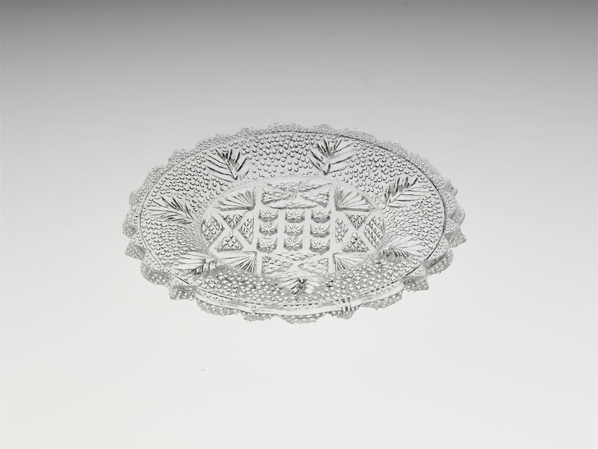 Cup Plate, Lacy pressed glass, American