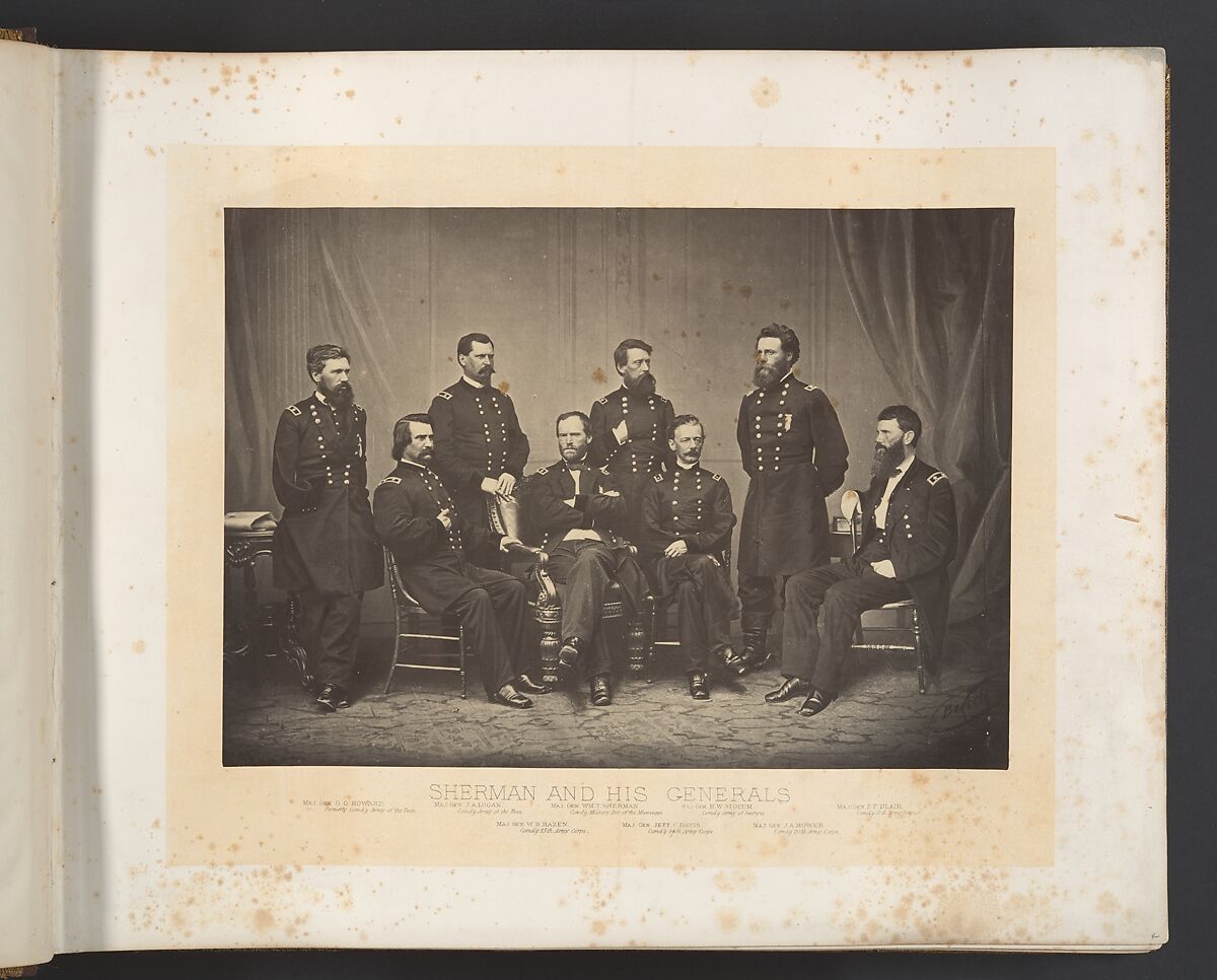 Sherman and His Generals, George N. Barnard (American, 1819–1902), Albumen silver print from glass negative 