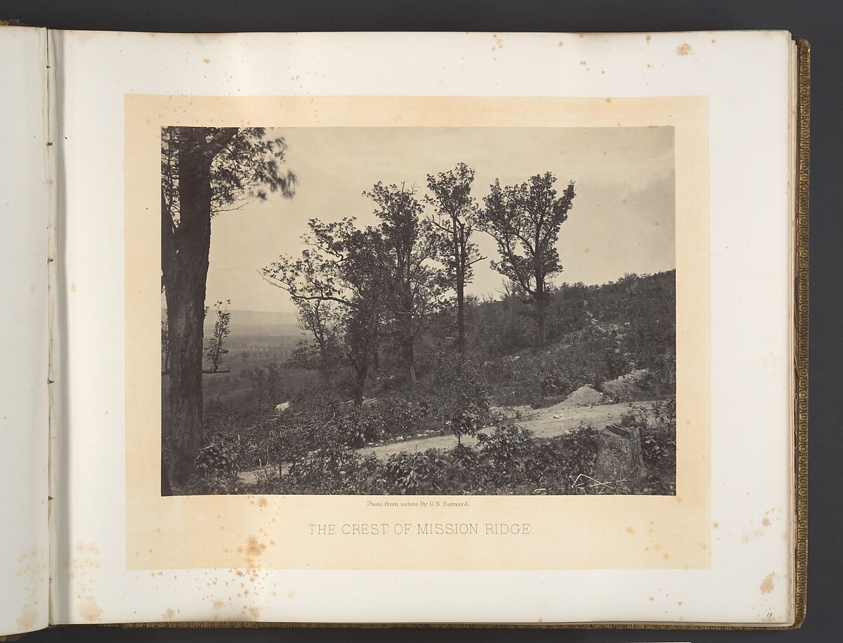The Crest of Mission Ridge, George N. Barnard (American, 1819–1902), Albumen silver print from glass negative 