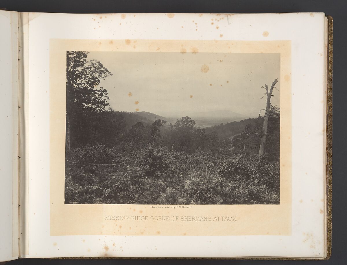 Mission Ridge Scene of Sherman's Attack, George N. Barnard (American, 1819–1902), Albumen silver print from glass negative 