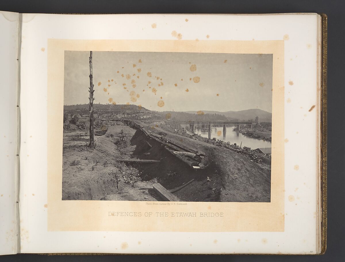 Defences of the Etawah Bridge, George N. Barnard (American, 1819–1902), Albumen silver print from glass negative 