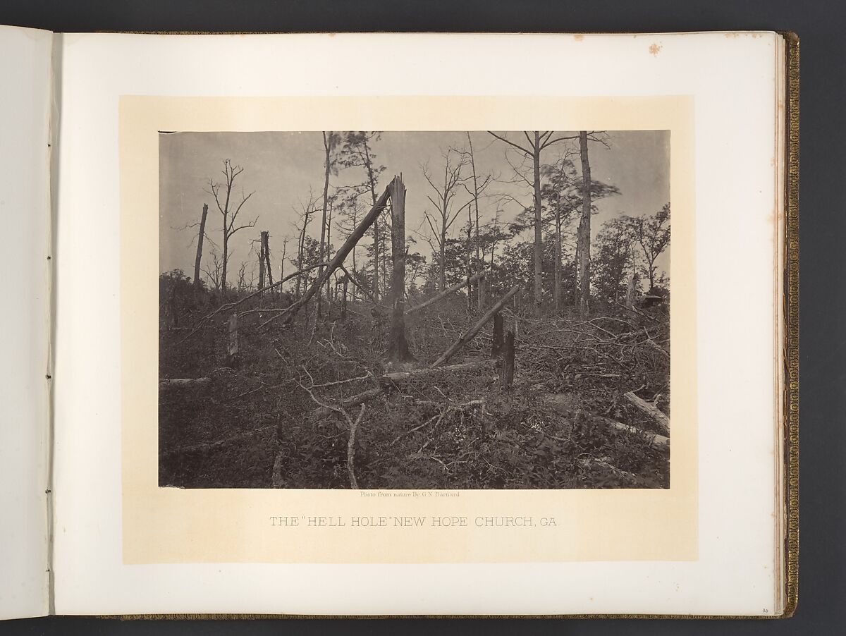 The "Hell Hole" New Hope Church, Georgia, George N. Barnard (American, 1819–1902), Albumen silver print from glass negative 