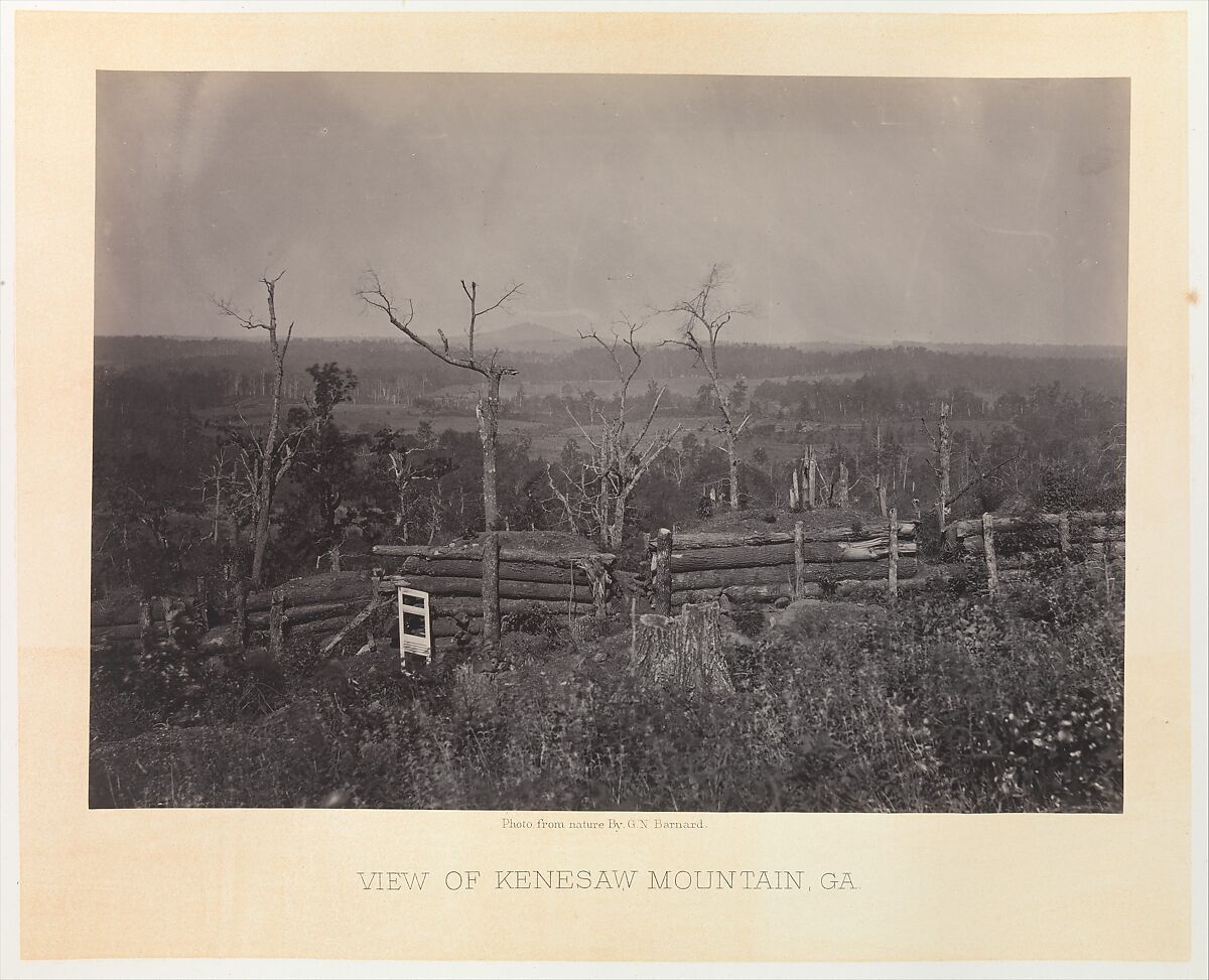 View of Kenesaw Mountain, Georgia, George N. Barnard (American, 1819–1902), Albumen silver print from glass negative 