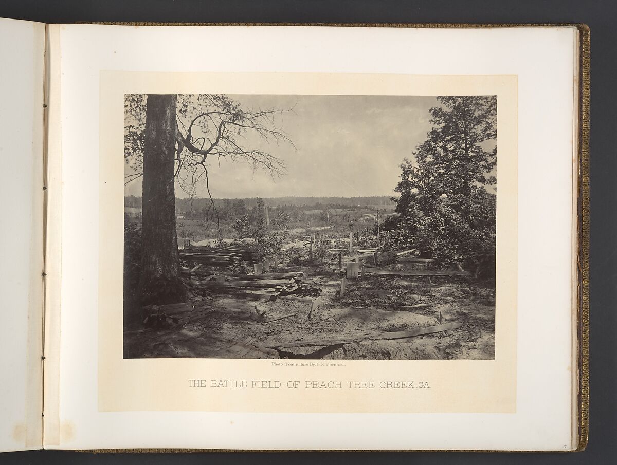 The Battle Field of Peach Tree Creek, Georgia, George N. Barnard (American, 1819–1902), Albumen silver print from glass negative 
